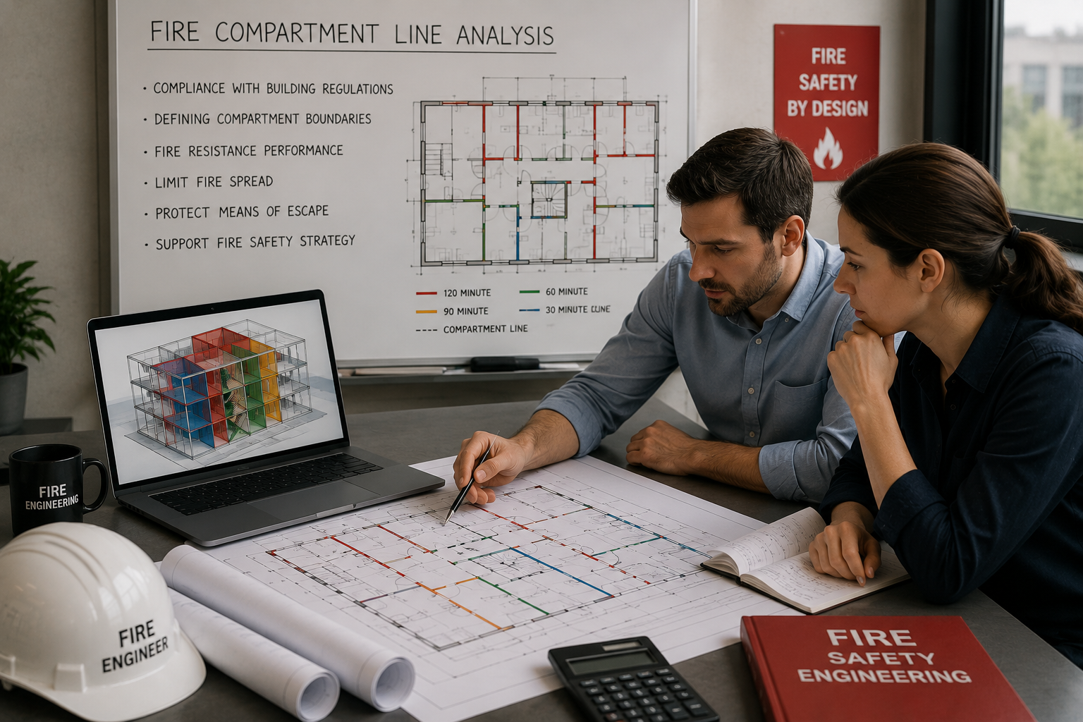 fire compartment line analysis